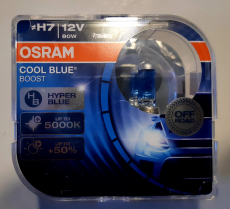 Крушки Н7 12V-80W
OSRAM COOL BLUE BOOST HIPER,OFF ROAD
5000K+50% повече синя светлина.
Цена-45лвкт.